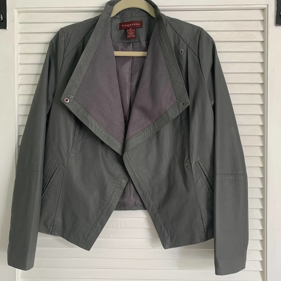 Bagatelle Leather Jacket Gray Size Medium - Picture 2 of 8